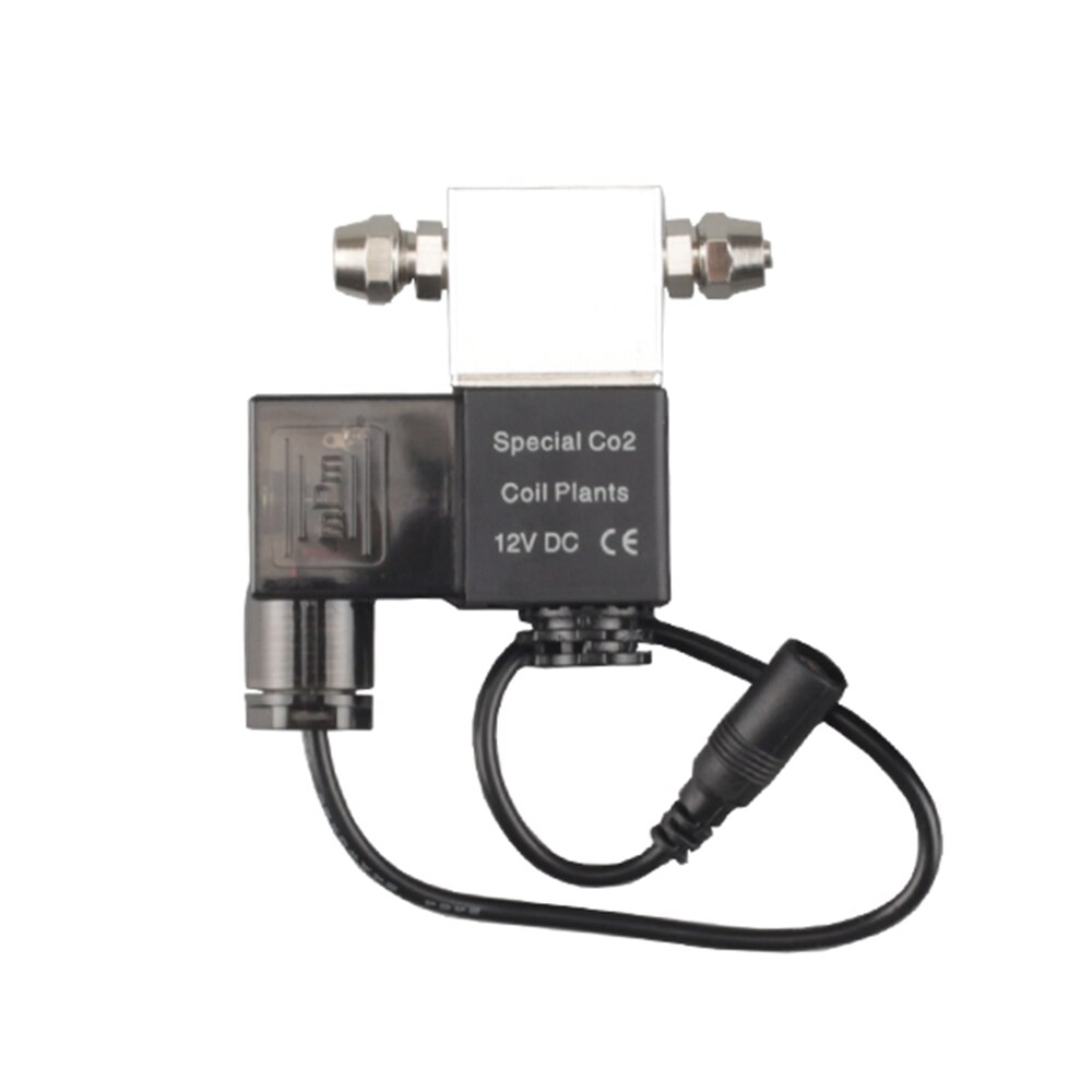 Válvula Solenoide de salida DC 12V, regulador del sistema de CO2 para acuario, válvula magnética eléctrica de baja temperatura para pecera