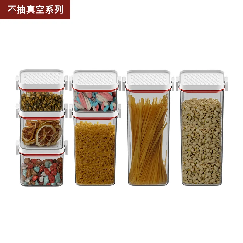 Küche Feuchtigkeitsbeständig Staubdicht Lebensmittel Lagerung Container Korn Luftdicht Vakuum Versiegelt Glas Haushalt Speisekammer Organizer 2024 Neue