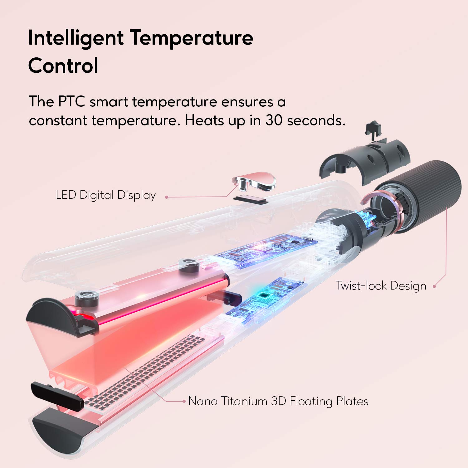 KIPOZI piastra per capelli LCD professionale 30s riscaldamento 3D galleggiante ferro piatto 2 In 1 ferro arricciacapelli strumento per capelli salone di alto livello