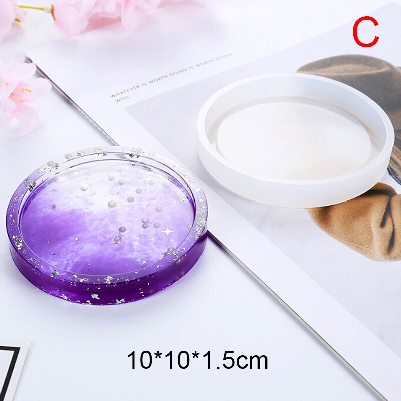 1pcs Coaster Resin Silicone Cup Mat Pad Mold Jewelry Making Epoxy Mould Tool Craft: C