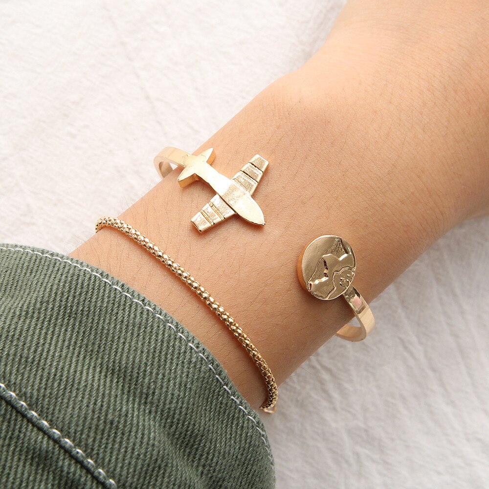 CANZE stile coreano nuovo braccialetto per le donne oro piccolo piano tendenza braccialetto accessori braccialetto 2 pezzi gioielli all&#39;ingrosso