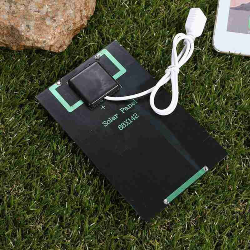 2W 5V panneau solaire 88*142mm cellule solaire bricolage Charge batterie sortie USB panneau de câble solaire