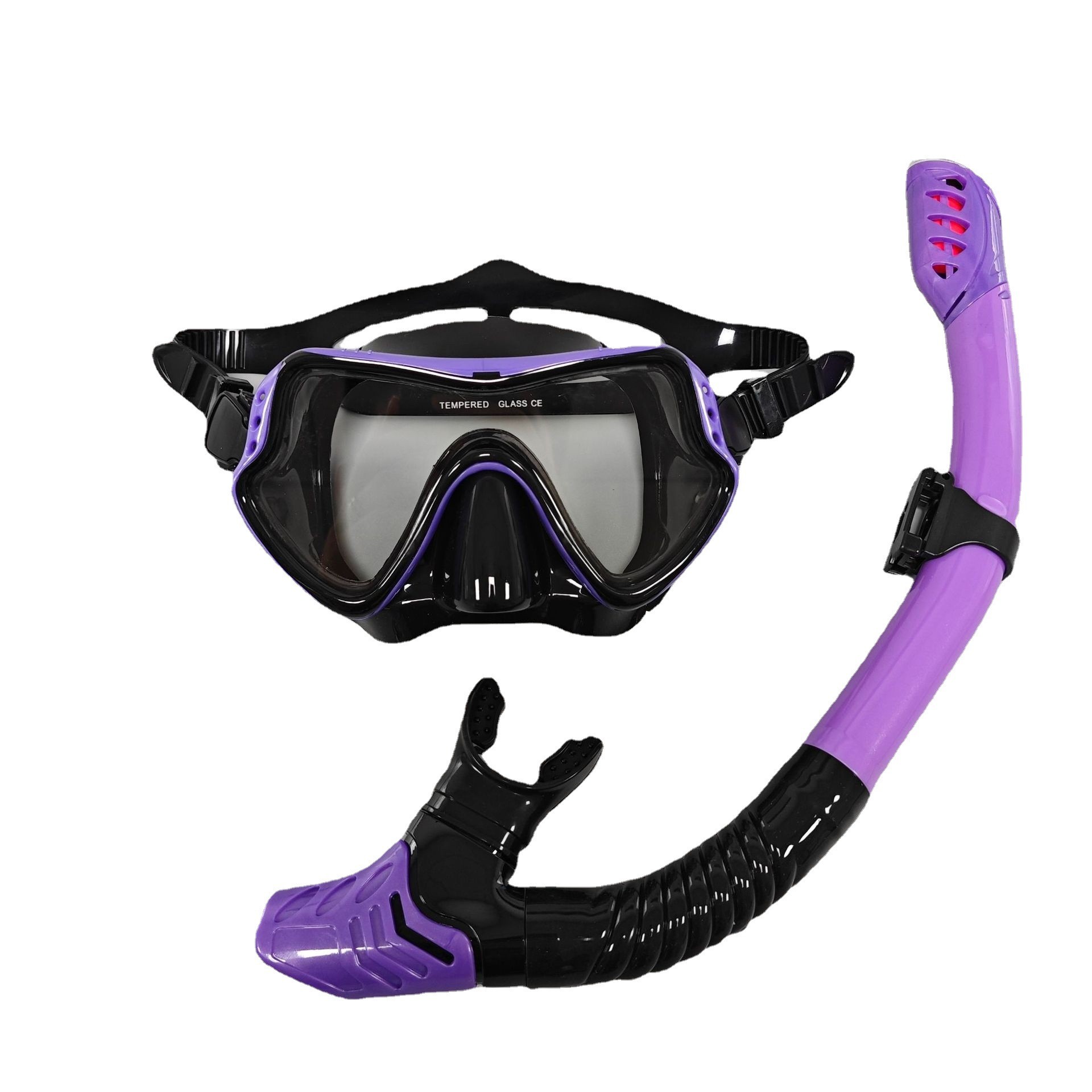 Equipo de silicona de , máscara de buceo, equipo de snorkel para adultos, gafas de natación impermeables UV para hombres y mujeres: violet