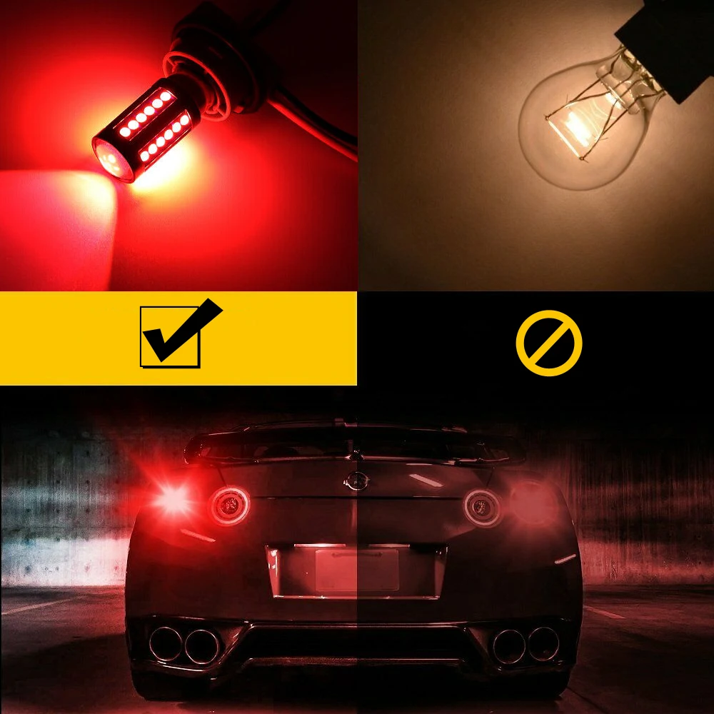2x1157 BAY15D 36 COB luz trasera LED roja luz de freno de señal de coche bombilla de estacionamiento ajuste de coche accesorios de piezas exteriores universales