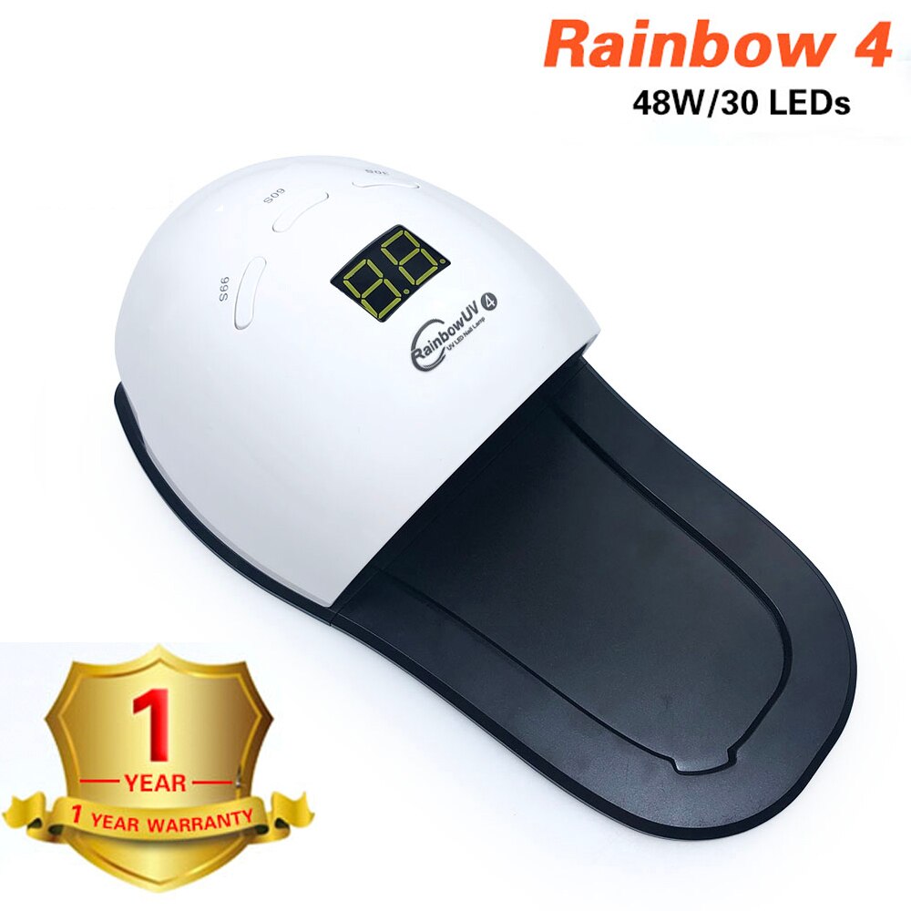 Rainbow4-Lámpara híbrida, lámpara UV de 48W para secado de esmalte de uñas en gel, pantalla LCD, accesorios para manicura: Rainbow 4