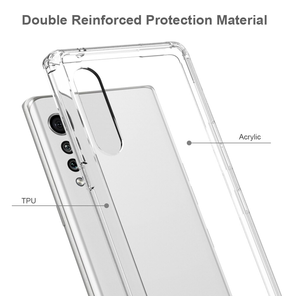 Para lg caso de veludo resistente a choque de cristal transparente duro volta magro capa de veludo fino telefone claro à prova de choque concha saco coque