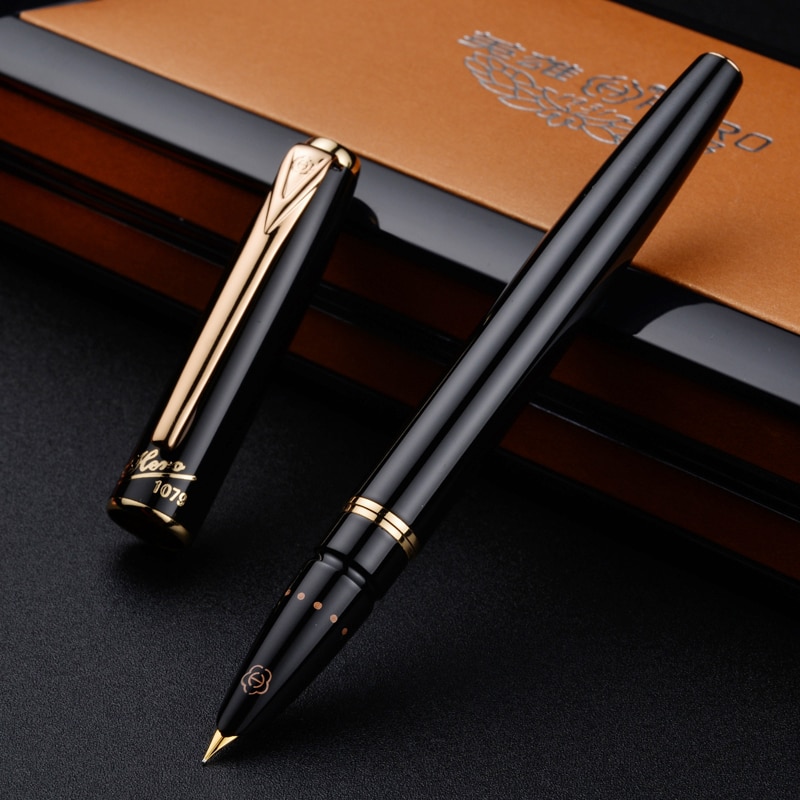 Metalen Hero Vulpen Klassieke Zwarte Pen Authentieke Iraurita Extra Fijn 0.38mm Glad Financiële Kantoor Student Inkt Pen