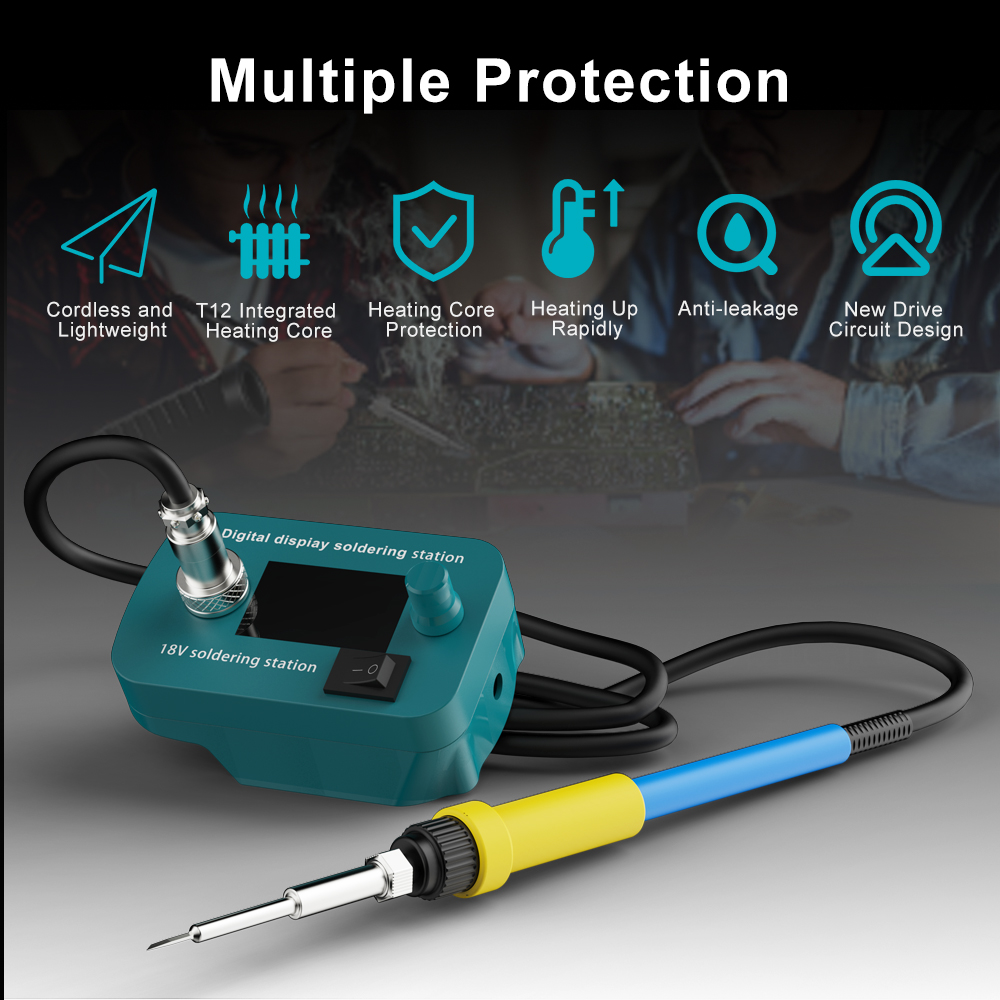 Pour Makita 18V batterie sans fil fer à souder outil 300-510 ℃ Outil de soudage de PCB 60W, température réglable, bricolage, réparation électrique
