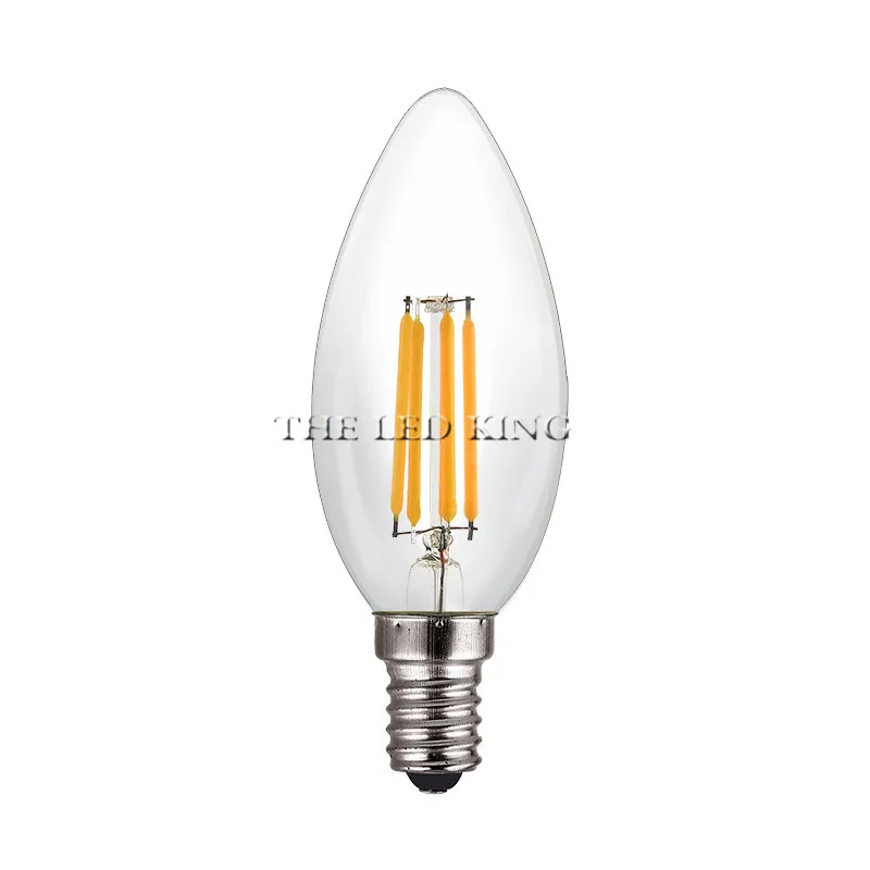 E27 E14 2w 4w 6w 8w 12w bombilla LED G45 C35 A60 c35L luz trasera de vela lámpara de filamento Retro Edison vidrio esmerilado blanco cálido 220v