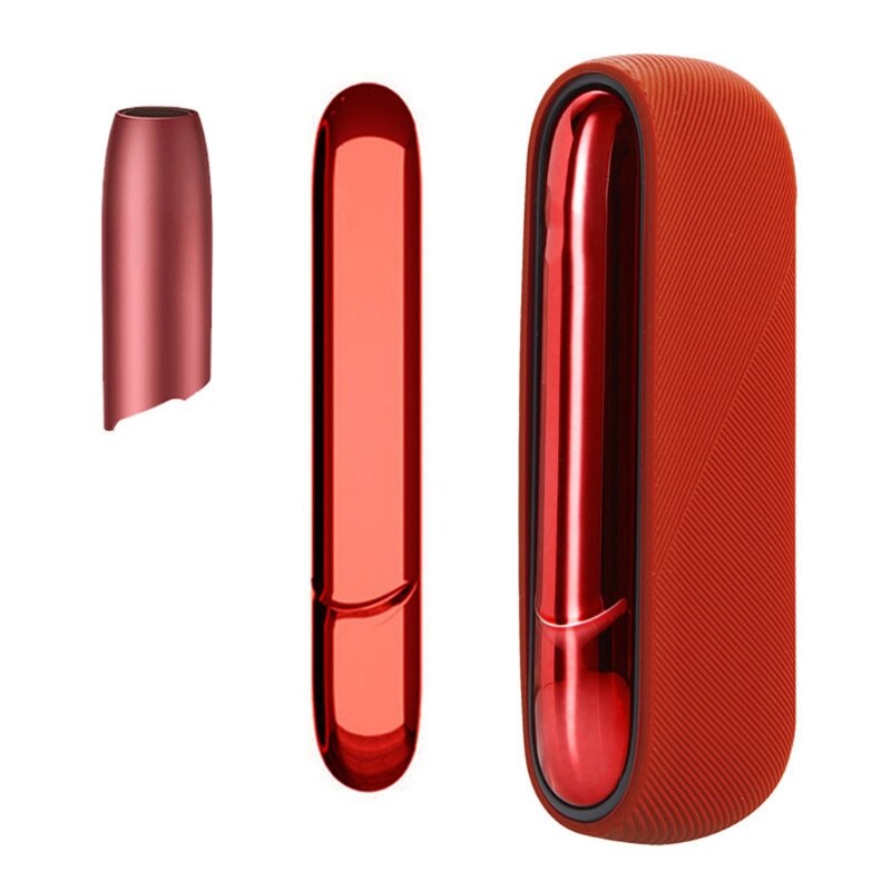 Funda 3 en 1 para IQOS 3,0, cubierta protectora completa con carcasa lateral con tapa superior, accesorios de cubierta reemplazable para IQOS 3 Duo: Rojo