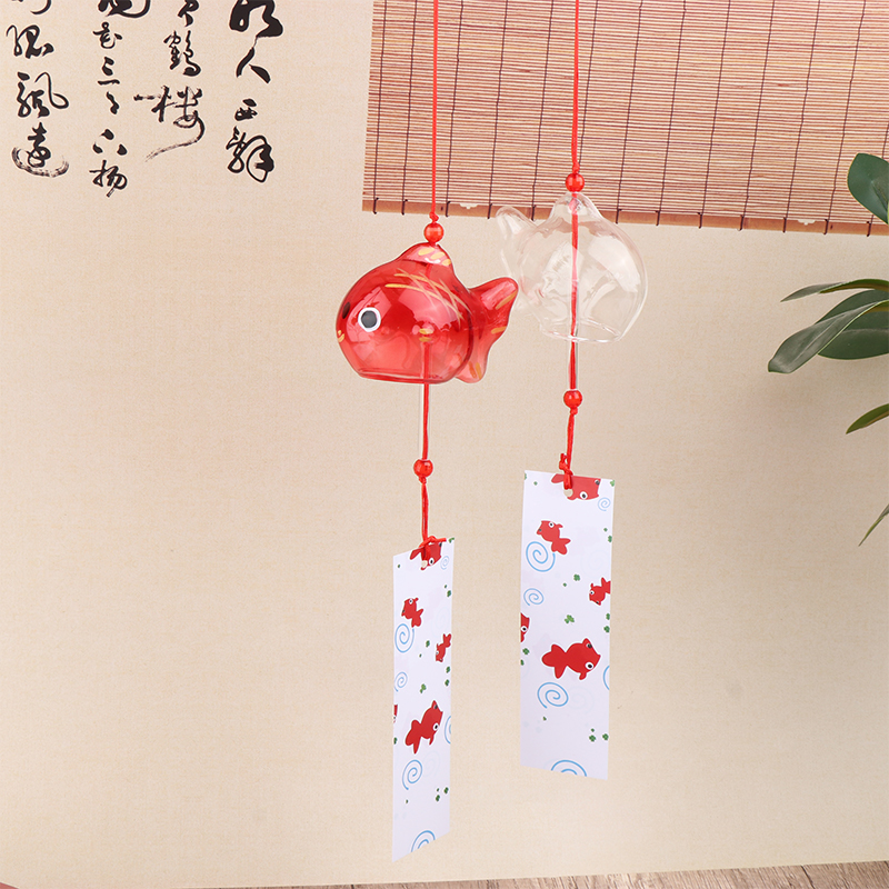 Windspiel, Glockenspiel, japanisches Glas, Goldfisch, Garten, zum Aufhängen, Outdoor-Dekor, Anhänger, Furin, dekoratives Fischornament
