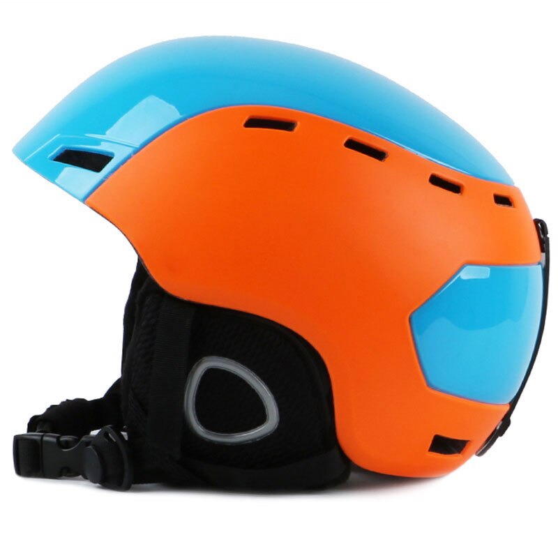 Feiyu profissional segurança pc + eps adulto adolescente capacete de esqui das mulheres dos homens skate skate capacete snowboard esportes neve capacetes: Blue Orange / M(54-58cm)