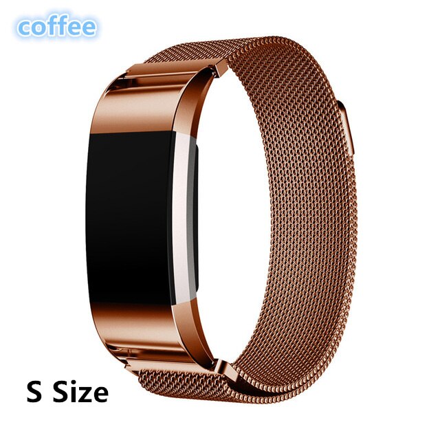 Milanese Loop ze stali nierdzewnej dla Fitbit Charge 2 Band bransoletka w stylu paska na nadgarstek dla Fit Bit Charge2 pasek do smarwatcha Smartband: S size for coffee