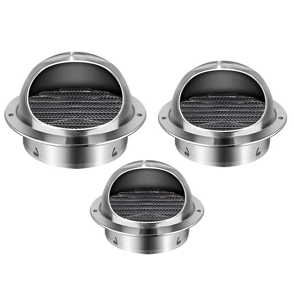 80/100/50MM Stainless Steel Exterior Wall Air Outlet Grille Round Heating Cooling Vent Cover Wall Ceiling Vent Cooling Vents Cap