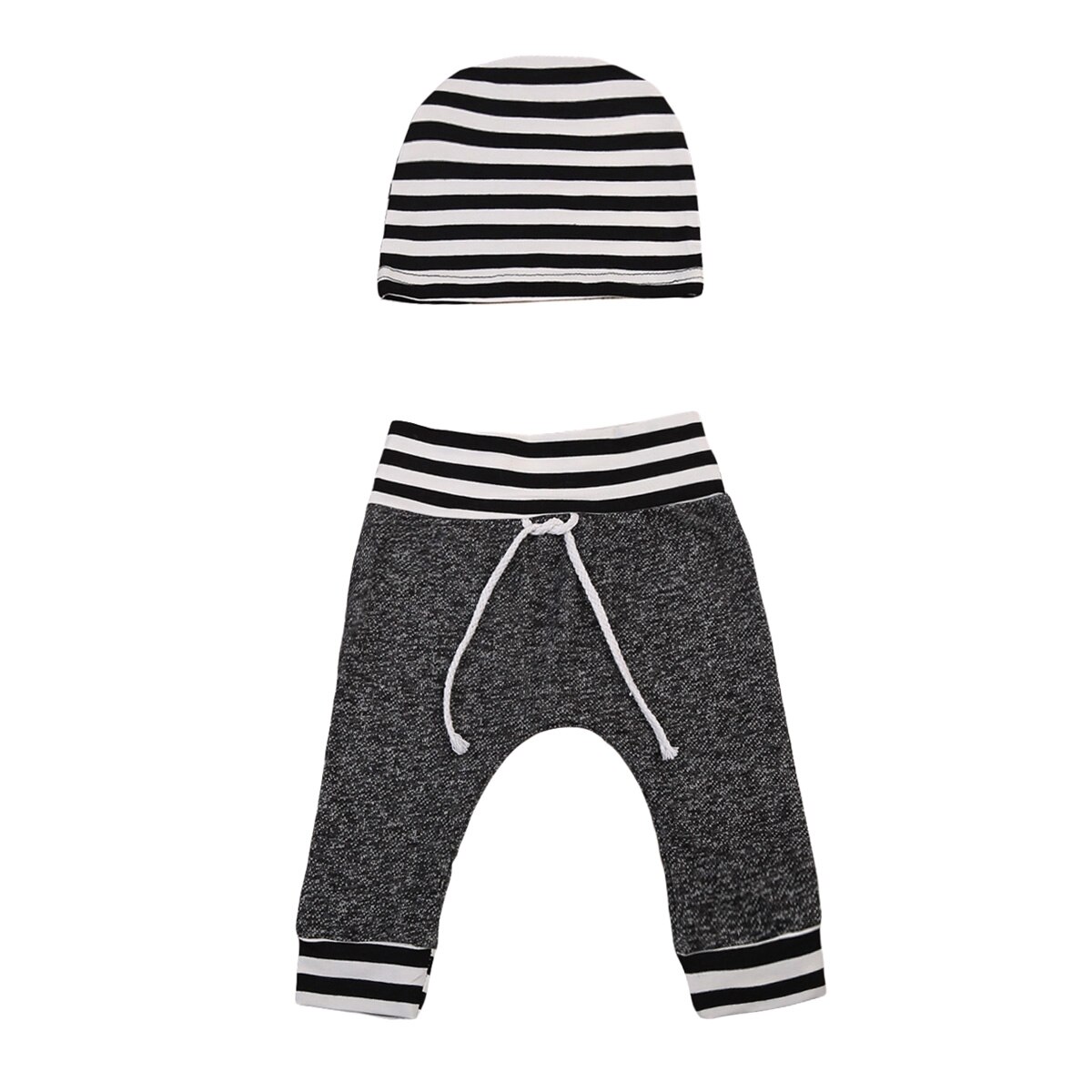 Pasgeboren Peuter Baby Baby Jongens Meisjes Broek Gestreepte Gedrukt Bottom Casual Broek Hoed 2 Stuks