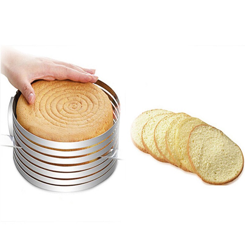 Layer Cake Cutter Slicer Stainless Steel Adjustable Retractable Round Bread Cake Ring Slicer Baking Mold DTT88