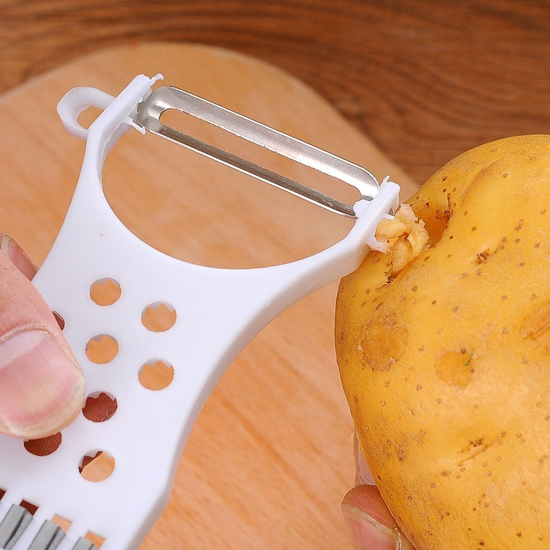 Multifunctionele Plastic Dunschiller Groente-en Rasp Rvs Blade Salade Maken Gereedschap Frieten Aardappel Chip Tool