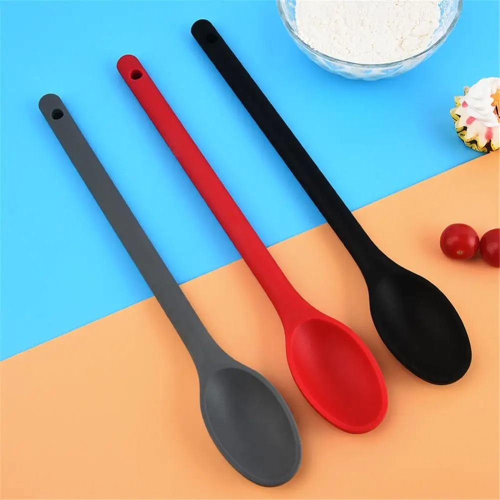 1-teiliger Silikon-Rührlöffel, antihaftbeschichtet, Küchenlöffel, Backlöffel zum Kochen, Rühren, Mischen und Servieren