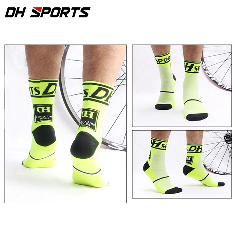 DH SPORTS Best Cycling Socks Men Indoor Mountain Sock Bike Bicycle Equipment Womens Clubs Sky Road Basketball Running Tourism: Yellow / EU 39-45