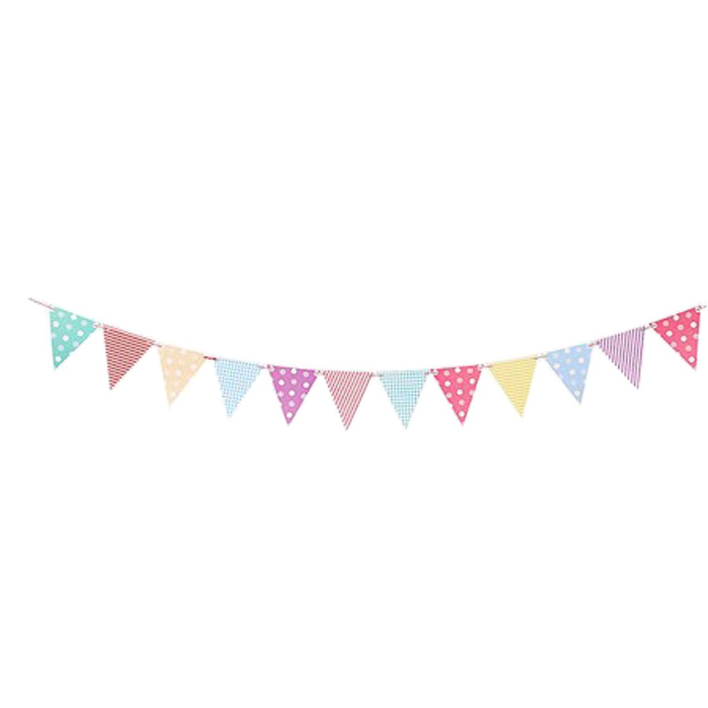 1 sett fargerikt papir/klut flagg banner & flagg krans blomsterbunting bannere gjør det selv-barn bursdag/bryllupsfest dekorasjon rekvisita: H02