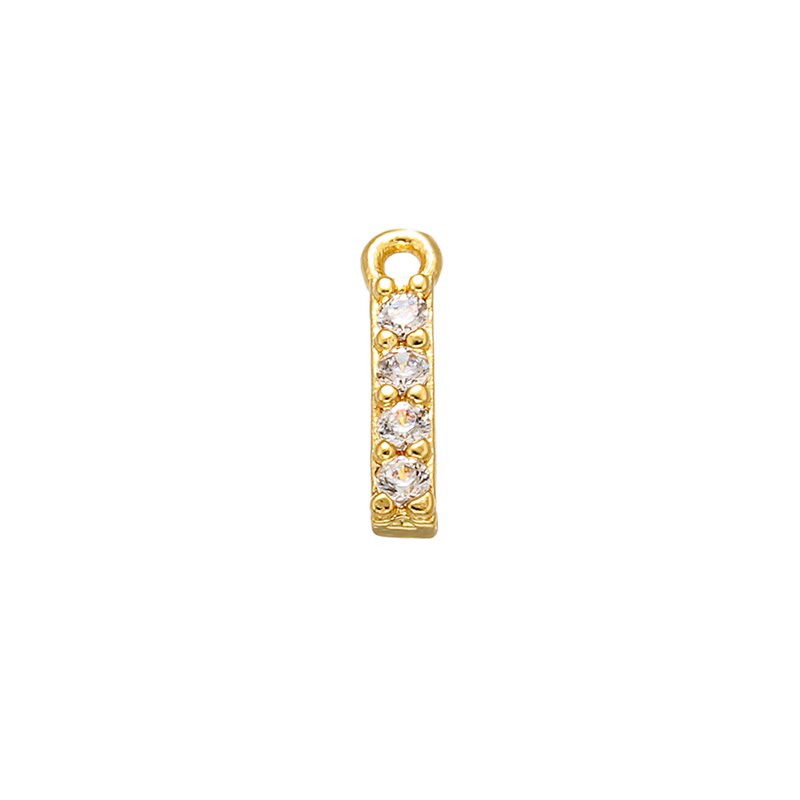ZHUKOU 8x8.5mm ottone Cubic Zirconia cristallo 26 lettera pendenti con ciondoli per donna collana orecchini accessori gioielli modello: VD545: I