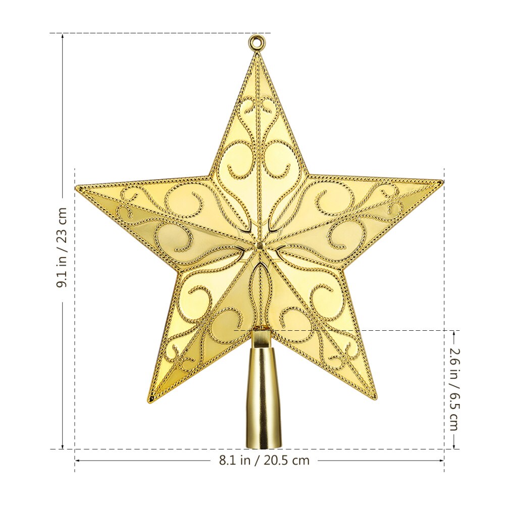 Stobok 20Cm Ster Boom Topper Golden Star Kerstvakantie Boom Topper 5 Point Star Festival Treetop Decor Voor Thuis deel