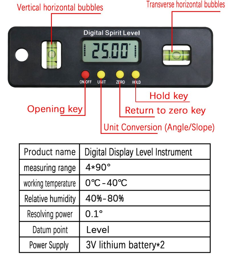 100/150/200mm Digital Level Box Electronic Angle Gauge Protractor Angle Finder Bevel Gauge With Magnetic Base