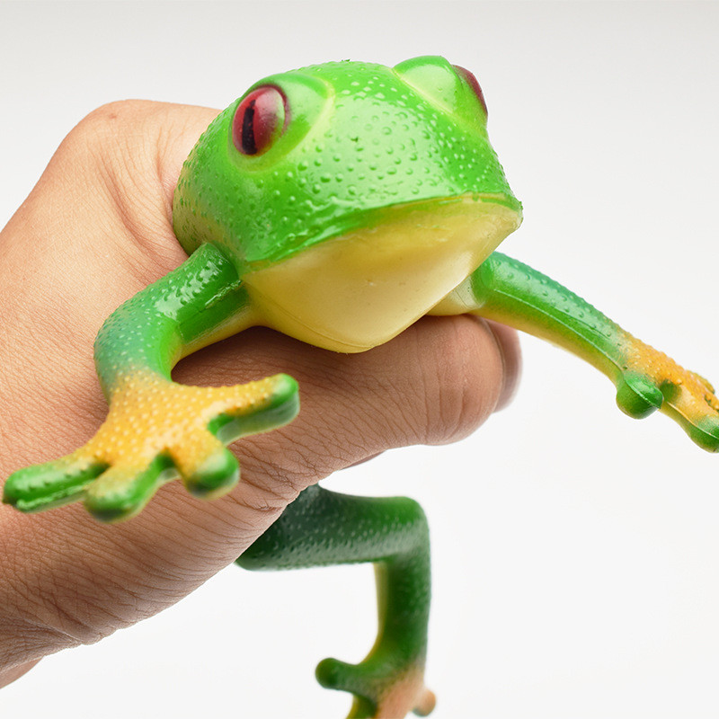 Jouet pour enfants en plastique, 15x15cm, vent délicat, modèle de grenouille, ensembles de jouets pour enfants, éducatif d&#39;émulation, forêt de pluie, vert, or, décor de paysage