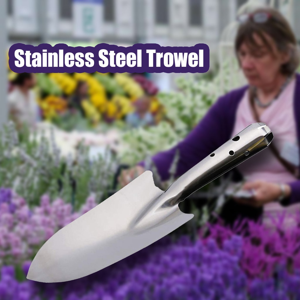 Roestvrijstalen troffel, spade, schep, tuingereedschap, tuinieren, potgrond, schep, handtroffel, grondgraafmachines, tuingereedschap