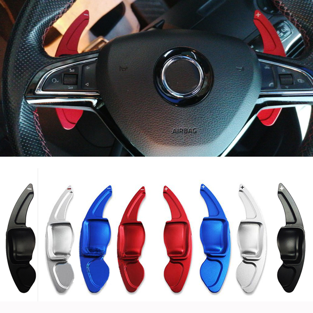 Para Skoda Octavia A7 MK3 5E RS VRS Superb B8 Scala Karoq Kodiaq volante de coche paleta de cambio extender pegatina DSG Gear