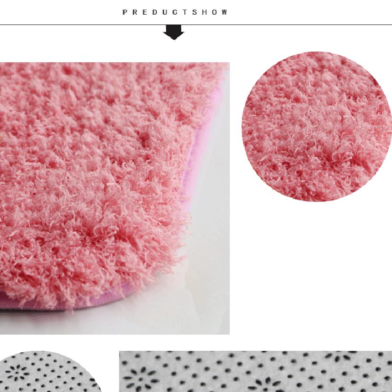 2pcs/Set Lamb Wool Mat Home Bathroom Water Absorption Non-Slip Toilet Floor Mat Plush Rugs Solid Color U-Shaped+Rectangle Carpet