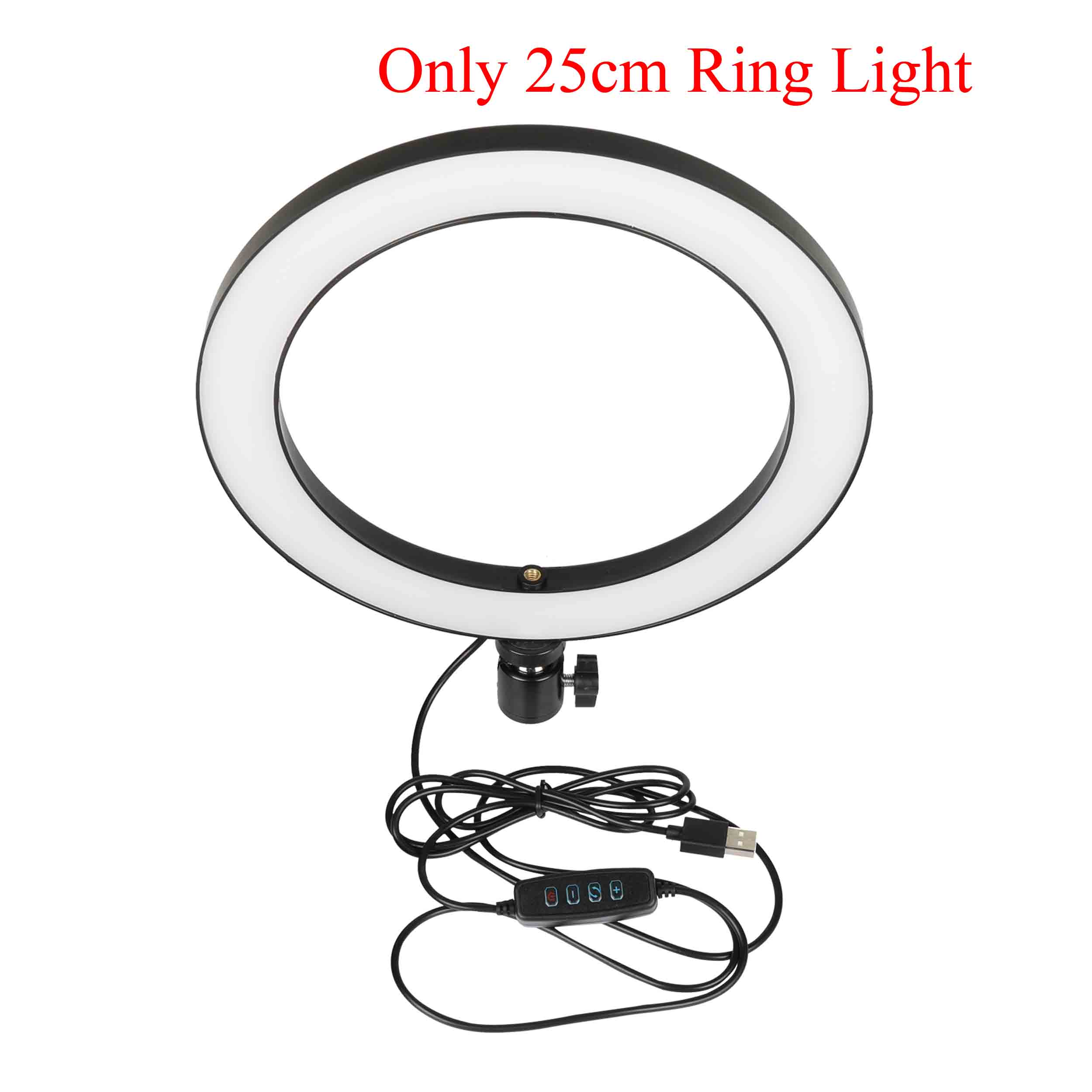 10 pouces 26cm USB LED lumière Selfie anneau lampe avec trépied support de téléphone pour iPhone 11 Pro Max maquillage photographie vidéo: Only Ring Light