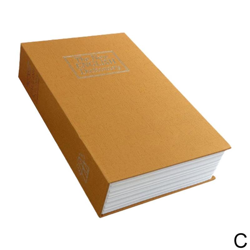 Simulation Book Piggy Bank With Password Key Box Storage 11.4x8x4.5cm Tank Black/Red/Yellow/Blue Box Box Metal Change Stora M4R5: C