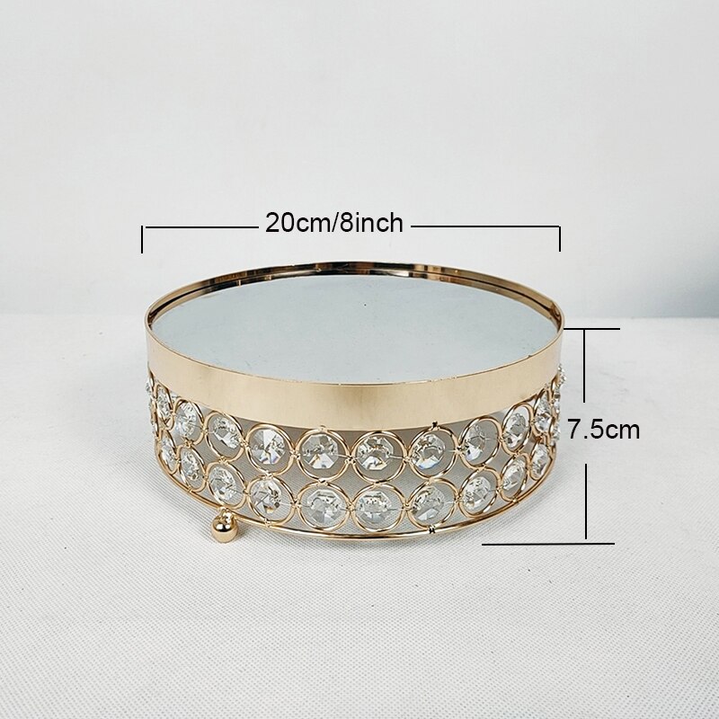 Krystal guld kage stand dessert holder bryllup fest fødselsdag te kage stand: 1 stk 8 tommer