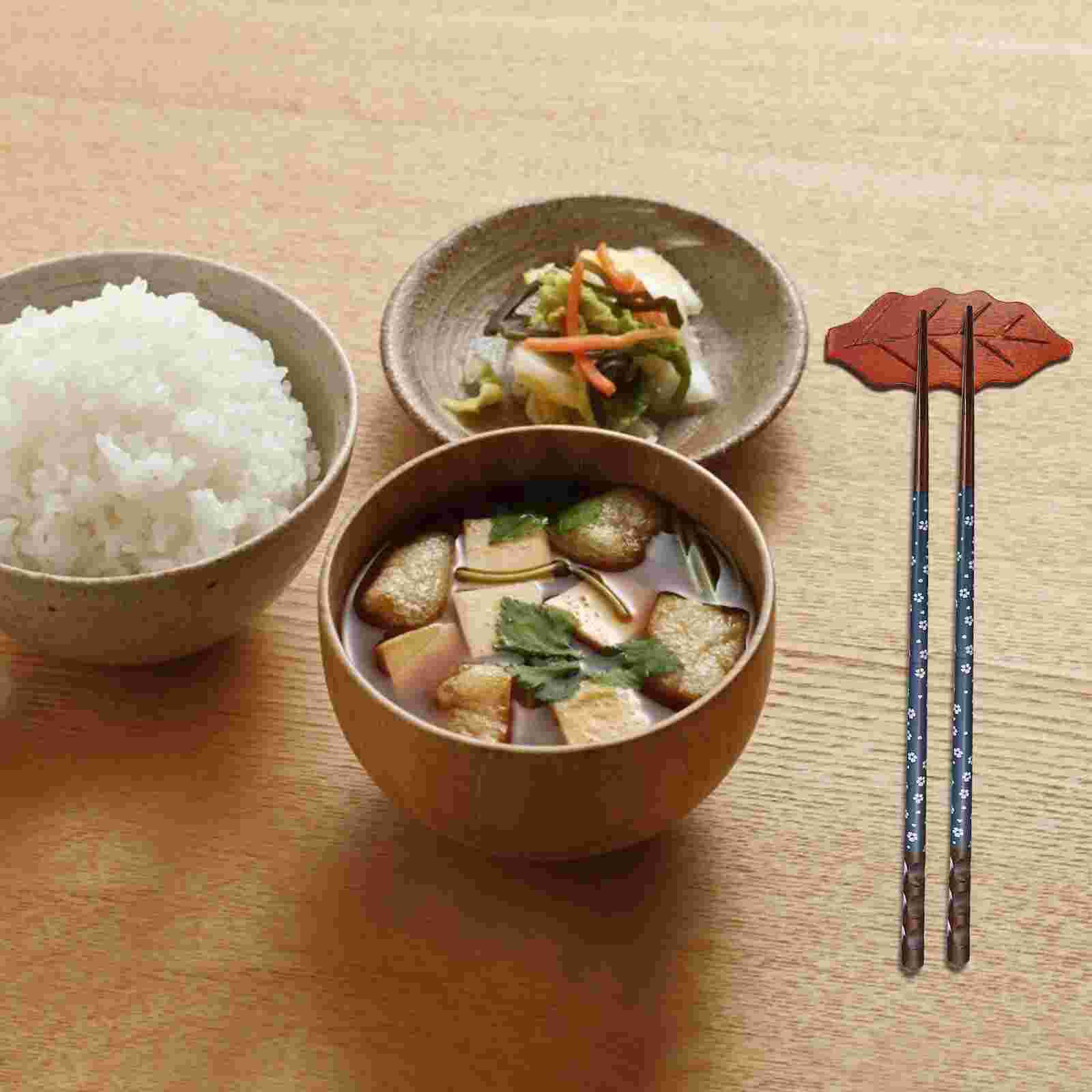 1 Set Wooden Chopsticks 4 Pairs Of Chopsticks Chopstick Holder