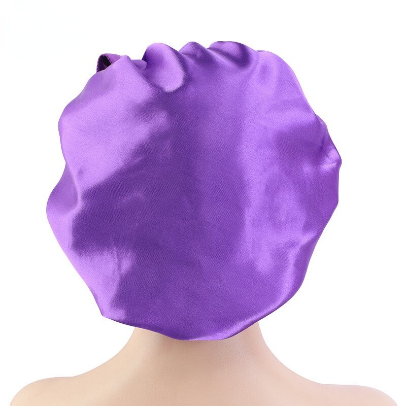 Gorro de dormir liso de satén para mujer y hombre, gorro para dormir de noche, para el cuidado del cabello, Unisex