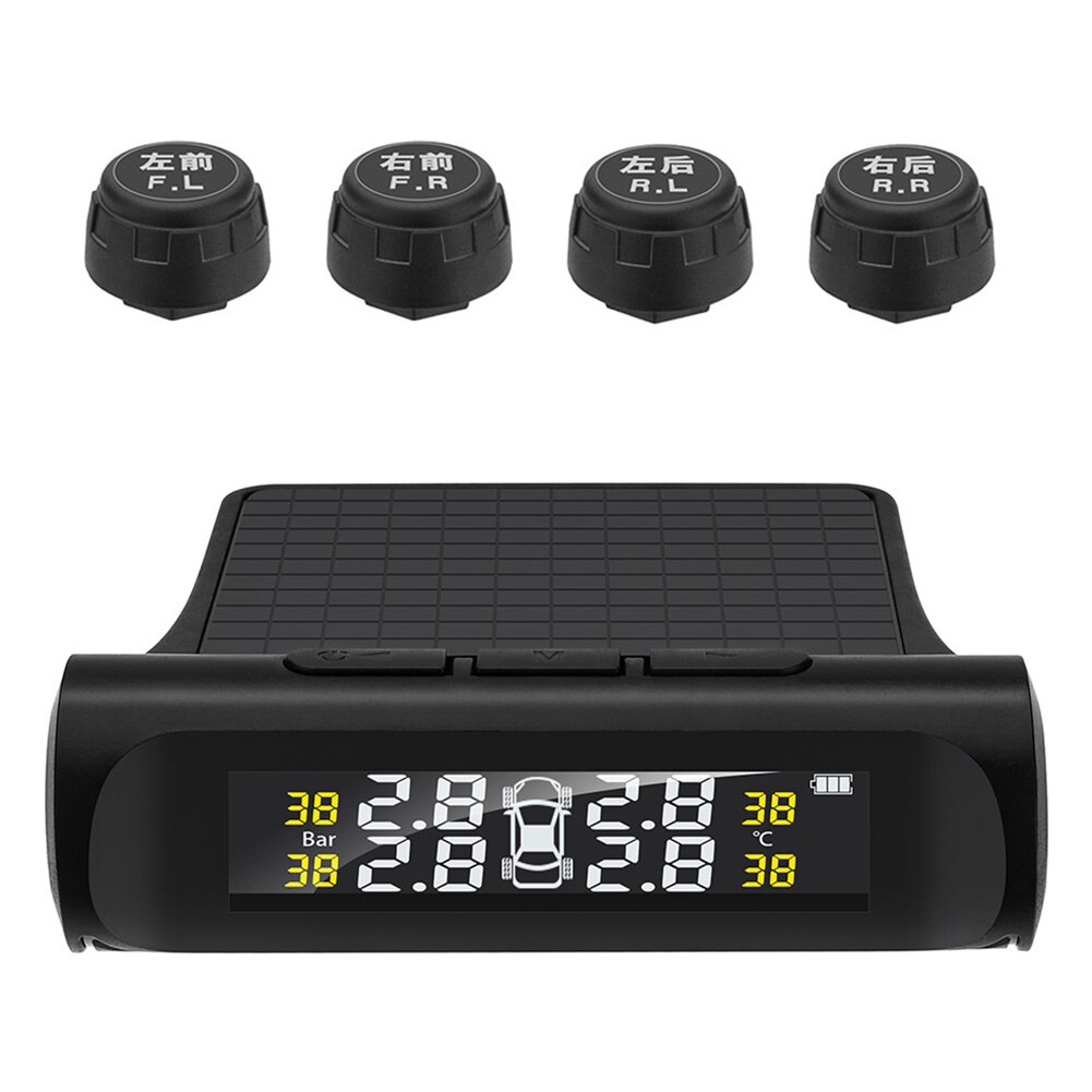 Monitoring Tyre Temperature Alarm System Car TPMS Vehicle Tire Pressure Monitoring System with 4 External Sensors