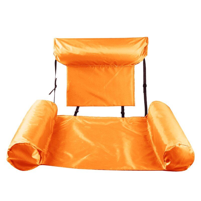 Colorful PVC Floating Water Pad Mat Foldable Inflatable Backrest Swimming Bed Beach Float Raft Summer Casual Water Sports Toys: Orange