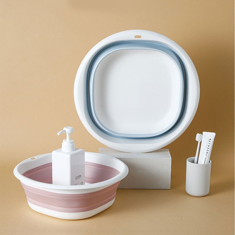 Plastic Folding Basins Portable Wash Basins Folding Laundry Tub Bathroom Kitchen Accessories Travel Folding Wash Basin MUMR999