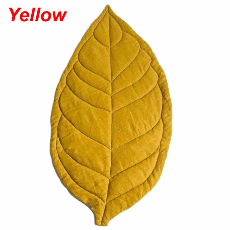 Tapis de jeu doux et épais pour -né, décoration de chambre d&#39;enfant, en forme de feuille, de lune, de Blub, activité de gymnastique, de noël pour la maison: Yellow