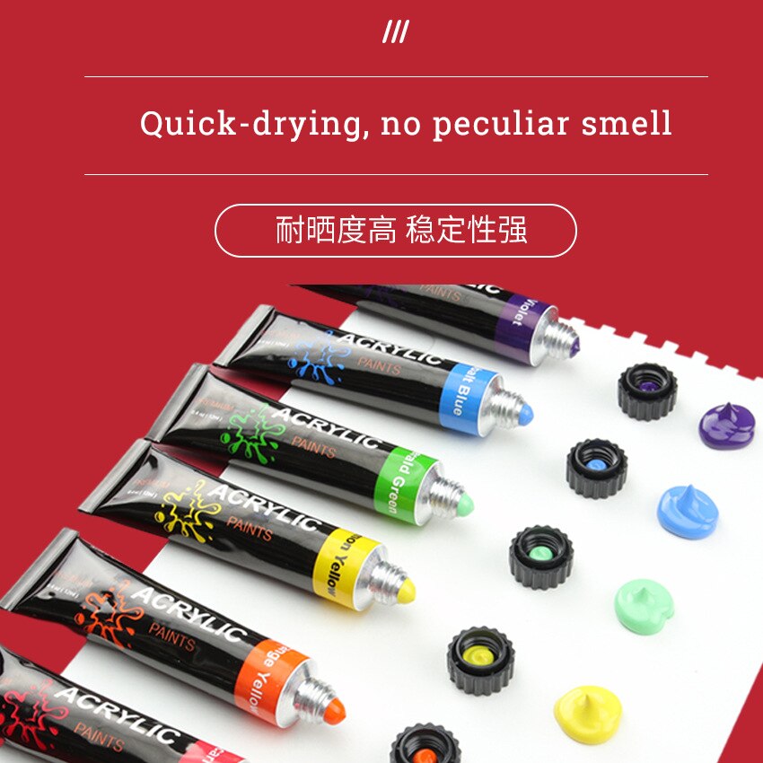 12/24 Color Acrylic Paint Set 12 Ml Art painting Paint Waterproof Hand-Painted Wall Painting DIY