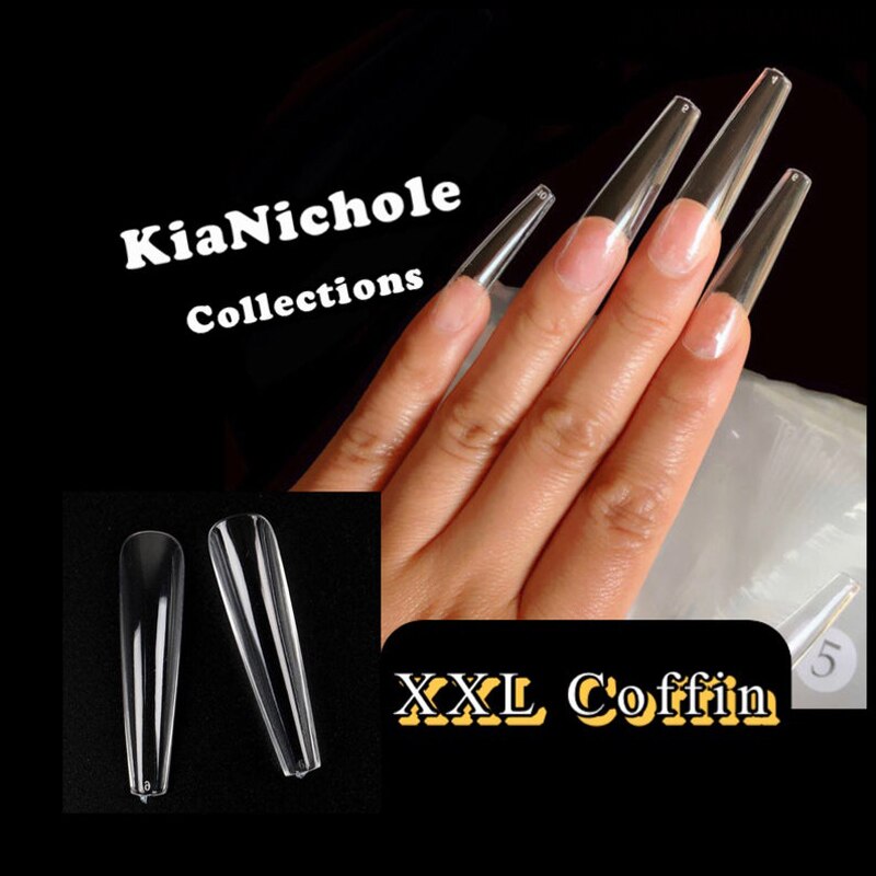 Caixa de caixão xxl para unhas, 120 pçs, 1 caixa, xxl