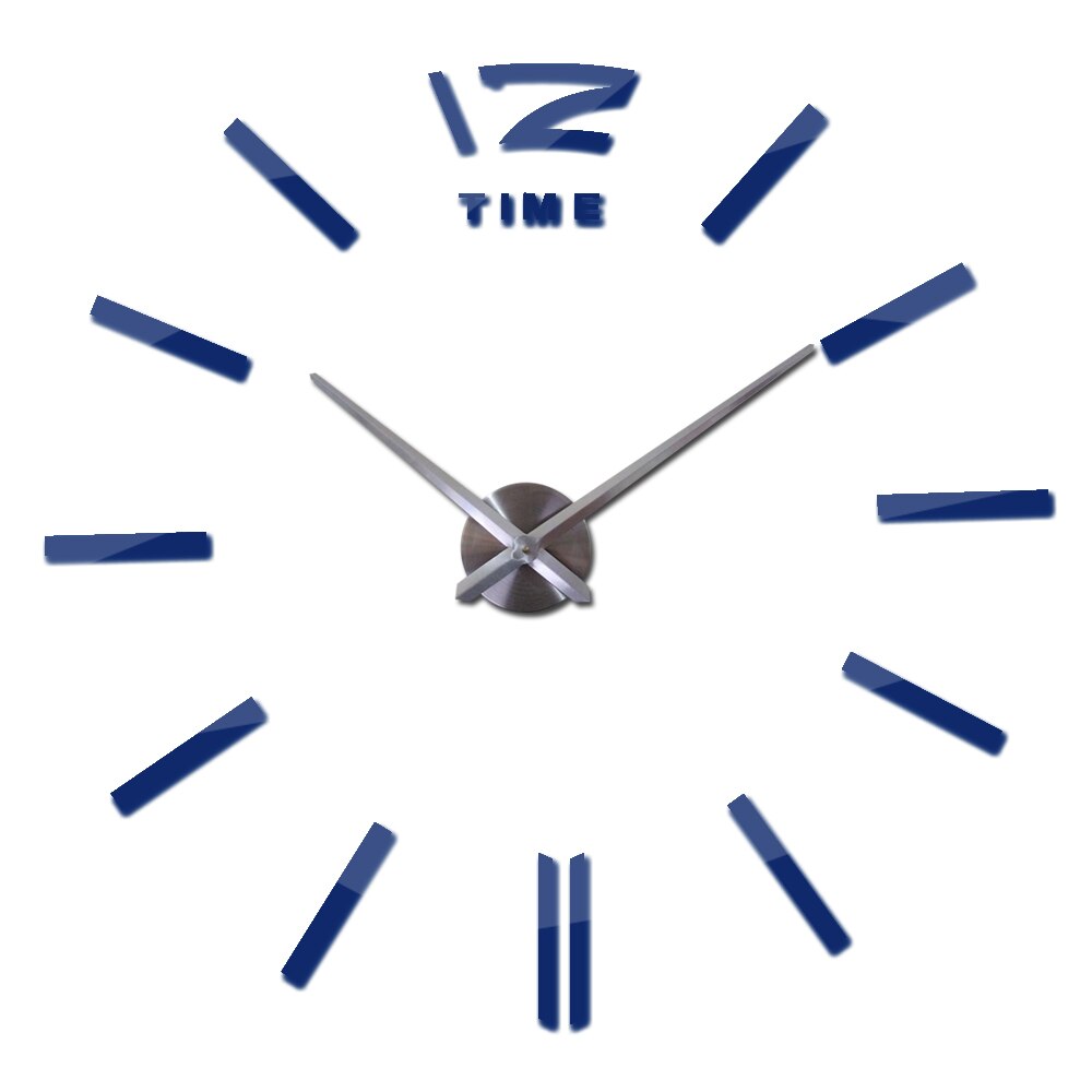 Ur ure horloge ur akryl spejl wallstickers ægte kvarts stue moderne 3d diy klokke: Dyb blå / 47 tommer