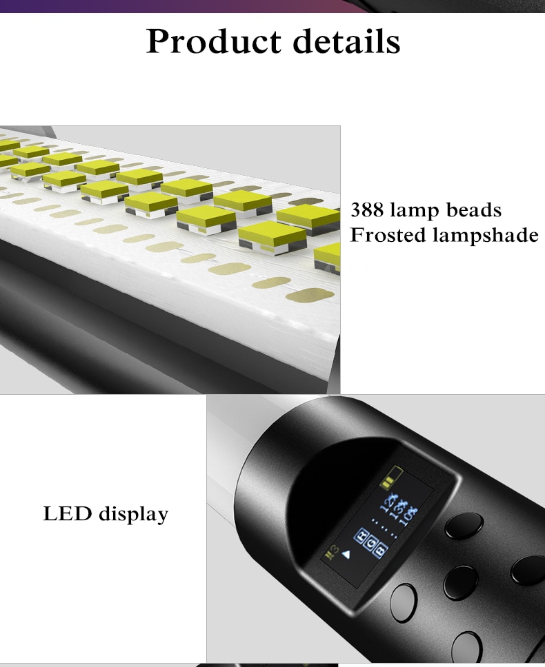 Bâton d'éclairage pour photographie, rvb, baguette portable, Rechargeable par USB, 3000-6000K, fête à domicile, remplissage de lumières, Flash LED