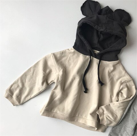 Babyjongens meisjes sweatshirts katoenen lange mouwen kinderhoodies kinderkleding kinderen cartoon hoodies met capuchon: 70 155 abrikoos / 4t