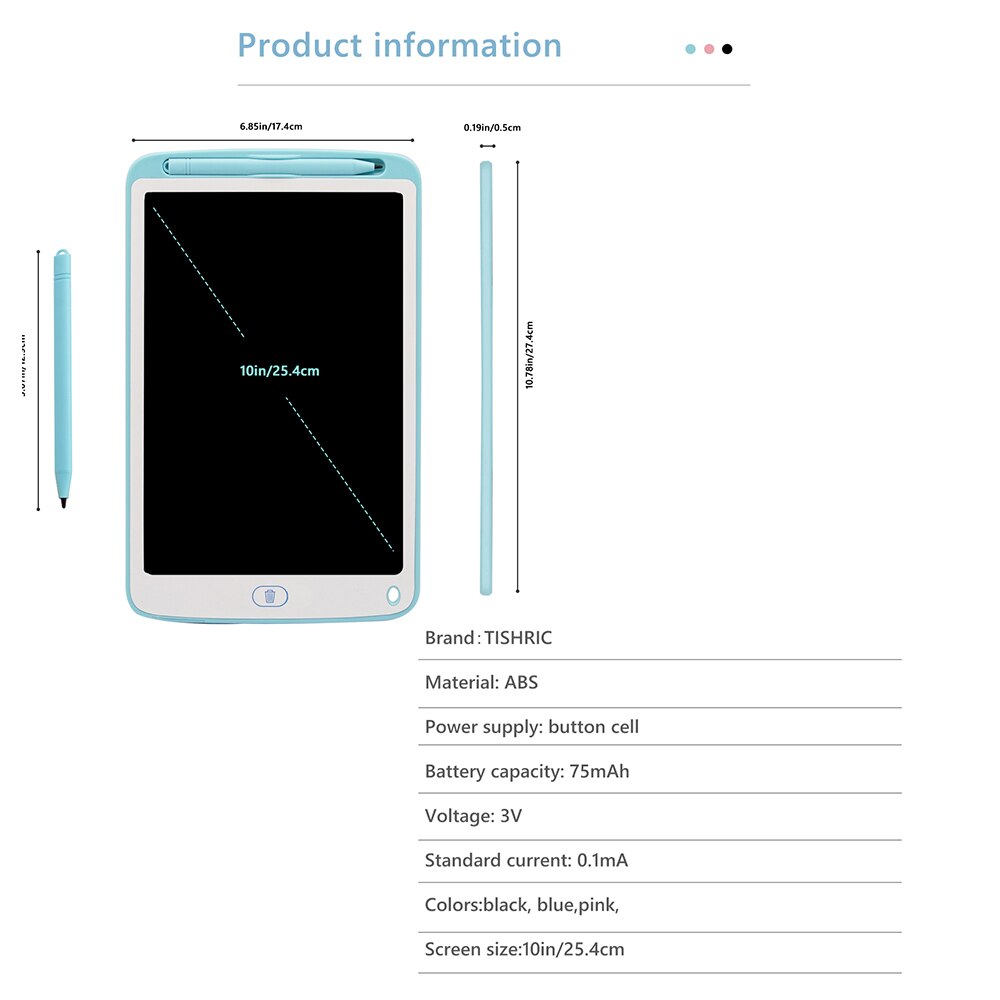 TISHRIC 6.5 Inch LCD Writing Tablet Digital Graphics Tablet For Drawing Board LCD Erasing Drawing Tablet Graphic Touch Pad