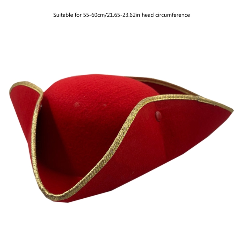 652F Lightweight Pirate Hat Colonial Tricorn Hat Fun Crazy Hat Carnivals Pirate Hat Carnivals Party Cute Hat for Adult