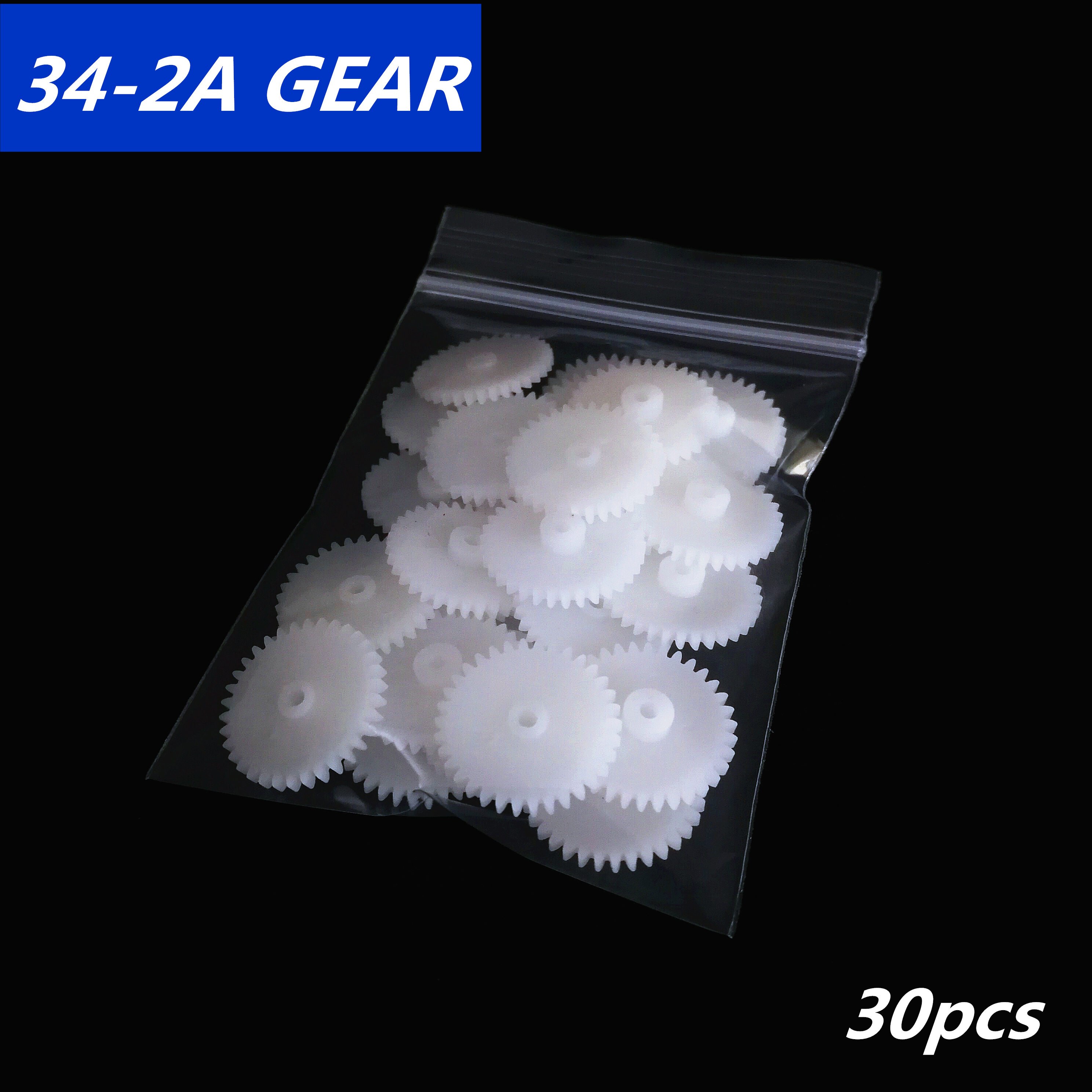 30Pcs 34-2A 0.5 Modulus 9 Teeth Plastic Gear Cog for 2mm Toy Car Motor Shaft Mini Plastic Motor Shaft Gear toy gear