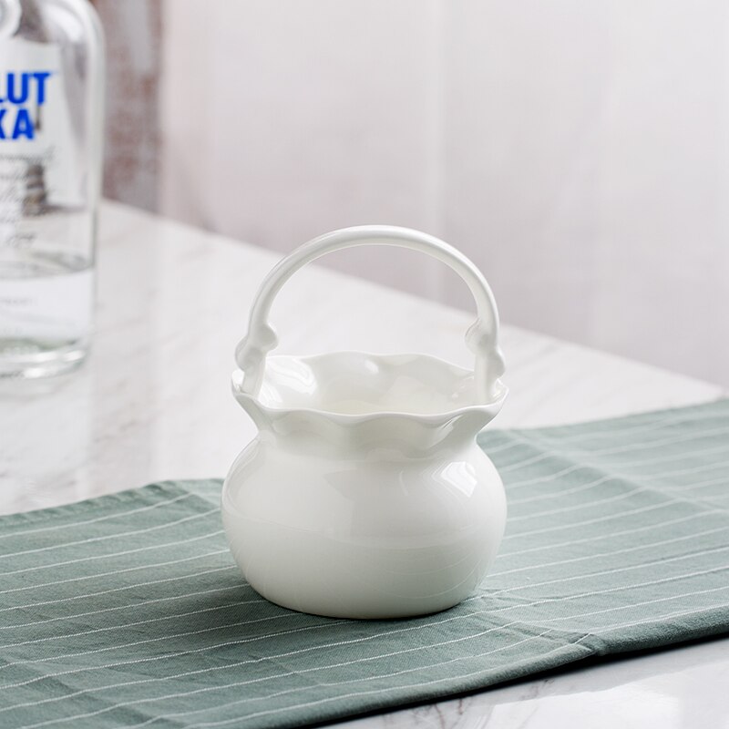 Ægte porcelænstand til spisepinde, vintage, skeholder, søde køkkenudstyr, antik fuglekeramik dekoration