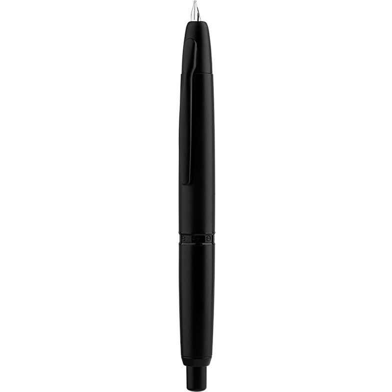 ¡En Stock! Mahanan-pluma estilográfica a presión A1, plumín extrafino retráctil de Metal de 0,4mm con Clip/sin Clip, pluma de tinta de para escribir: Matte Black-Clip